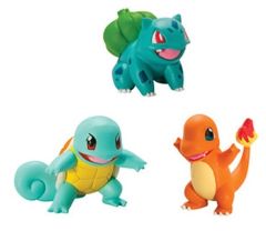 T19040L-01 - 3 Figurines POKEMON - BULBIZARRE , SALAMECHE et CARAPUCE