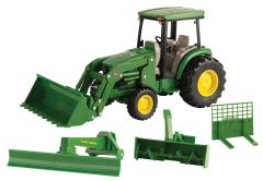 Tracteur jouet JOHN DEERE 4066R équipé d'un chargeur avec divres accessoires inclus