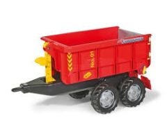 ROL125081 - Remorque container rouge - tracteur à pédales