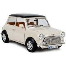 BUR12036CRZW - Voiture de 1969 couleur crème avec toit noire – MINI COOPER