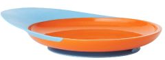 Accessoire pour bébé - Assiette anti-débordement de couleurs bleue et orange