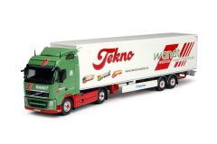 TEK63510 - Camion 4x2 VOLVO FH03 GL Wandt et semi KRONE 2 essieux caisse rigide au marquage TEKNO