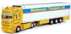 TEK63739 - Camion 4x2 SCANIA R Topline et remorque frigo 3 essieux Carrier aux couleurs Wohlwend
