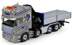 TEK65229 - Camion SCANIA R6 Topline porteur plateau équipé d'une grue HIAB aux couleurs Viktor Weber