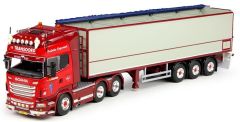 TEK65505 - Camion 6x2 SCANIA R560 Topline avec semi tolée à tapis aux couleurs transport TRANSOORD