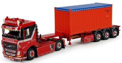 TEK68686 - Camion 4x2 VOLVO FH04 aux couleurs Weeda et porte container 3 essieux avec 1 container