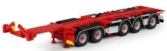 TEK69427 - Remorque combi porte container 5 essieux de couleur rouge