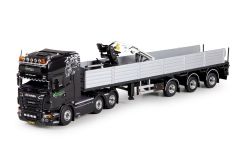 TEK69599 - Camion 6x4 SCANIA R09 Topline et semi 3 essieux plateau équipé d'une grue