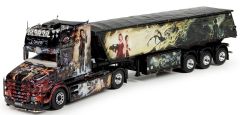 TEK69788 - Camion 4x2 type Torpedo SCANIA T5 Topline avec décoration Resident Evil et benne 3 essieux Transport Julian Davis