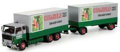 TEK70146 - Camion 6x4 VOLVO F89 caisse rigide et remorque 2 essieux aux couleurs transport Combilo
