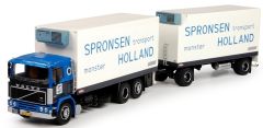 TEK70239 - Camion 6x2 VOLVO F12 caisse frigo et remorque frigo aux couleurs de l'entreprise SPRONSEN