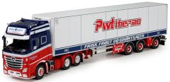 TEK70289 - Camion 6x2 MERCEDES Actros Gigaspace et remorque frigo aux couleurs transport Peter Wouters