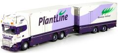 TEK70881 - Camion 6x2 porteur frigo SCANIA Sreamline Topline combi remorque frigo 2 essieux aux couleurs transport Plantline