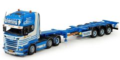TEK71573 - Camion 6x2 SCANIA R13 Topline et remorque porte container 3 aux couleurs Hans Lubrecht