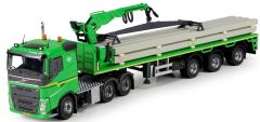 TEK72180 - Camion 6x4 VOLVO FH04 et remorque 3 essieux avec grue + le chargement