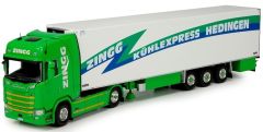 TEK72220 - Camion 4x2 SCANIA Highline et remorque frigo Chereau aux couleur des transport Zingg