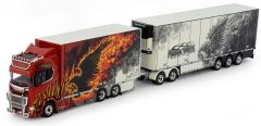 TEK72255 - Camion porteur SCANIA S-serie Highline et combi dolly avec remorque réfrigérante aux couleurs des Transports RISTIMAA