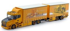 TEK73433 - Camion 6x2 SCANIA T type Torpedo porteur bâché avec remorque aux couleurs des transports Lupal Axel Ulrich