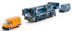 TON20-1024 - Grue mobile LIEBHERR 1250-5.1 aux couleurs SARENS  avec 2 utilitaires d'assistances