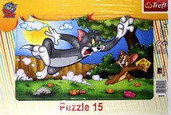 TRF31072 - Puzzle du dessin animé TOM ET JERRY  15 pièces - Dimensions 25 x 16 cm