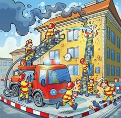 TRF34808 - 3 Puzzles  20 Pièces Police , 36 Pièces Pompier et 50 Pièces Ambulance - Dimensions 20 x 19.5 cm