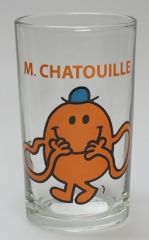 TRP3766 - Lot de 6 Verres Monsieur Madame -  Mr.CHATOUILLE Dimensions 6 x 10,5 x 6 cm