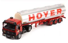 IXOTTR001 - Camion 4x2 MERCEDES SK 1844 avec semi citerne 3 essieux aux couleurs des transports HOYER