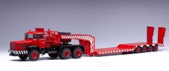 IXOTTR033.23 - Camion avec porte engin de couleur rouge - BERLIET TB 015 M6 6x4 1960