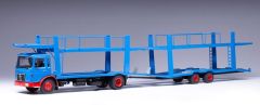 IXOTTRX034 - Camion portes voitures avec remorque de couleur bleu - MAN 4x2 1970