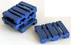 W50-WM059 - Lot de 4 palettes en miniature de couleur bleue Dimensions: 2.5x2x5 cm