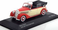 WBX224 - Voiture cabriolet MERCEDES 230 W153 de 1939 couleur rouge et blanche