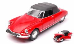 WEL22506H-W - Voiture cabriolet CITROEN DS 19 de couleur rouge