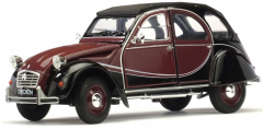 WEL24009W - Voiture CITROEN 2CV 6 version Charleston de 1986 de couleur rouge et noire