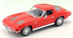 WEL24073W - Voiture sportive CHEVROLET Corvette de 1963 couleur rouge