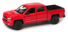 WEL24083W - Voiture 4x4 CHEVROLET Silverado version double cabine pick-up de 2017 de couleur rouge
