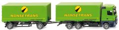 WIK057311 - Camion 6x4 Actros MERCEDES porteur et remorque 2 essieux Hansetrans