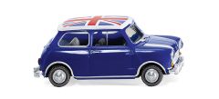 WIK022604 - Voiture coupé - Mini Cooper Austin 7 de couleur bleu avec le drapeau Union jack