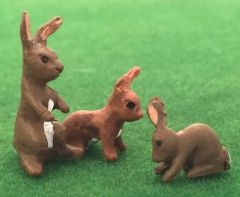 WMA18 - Lot de 3 Lapins - En Miniature
