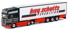 WSI01-1350 - Camion 4x2 SCANIA R6 Topline avec semi bachée aux couleurs KAY SCHULTZ