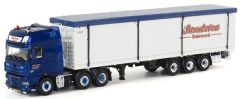 WSI01-1351 - Camion 6x2 DAF XF 105 SSC avec semi  tolée 3 essieux aux couleurs SANDSTRA BOLSWARD