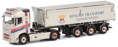WSI01-1373 - Camion 4x2 VOLVO FH04 Globetrotter avec semi benne pour asphalt aux couleurs HENK KINGMA