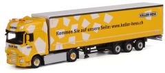 WSI01-1635 - Camion 4x2 DAF XF 105 Super space cab avec semi bachée 3 essieuxaux couleurs des transports KELLER-HESS