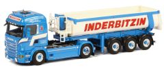WSI01-1662 - Camion 4x2 SCANIA R06 Highline avec semi benne 3 essieux aux couleurs des tranports INDERBITZIN