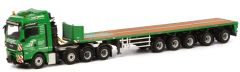 WSI01-1675 - Camion 8x4 MAN TGX XXL et remorque plateau 5 essieux aux couleurs TROST