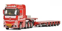 WSI01-2025 - Camion avec porte engin Nooteboom Multi-PX Mercedes Actros SLT Giga Space aux couleurs du transporteur SKAKS SPECIALTRANSPORT