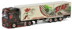 WSI01-2192 - Camion 4x2 SCANIA R Streamline Topline et semi frigo aux couleurs Staf B.R.M.
