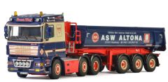 WSI01-2319 - Camion 6x2 DAF XF95 Space Cab aux couleurs Frank Wulf et benne 3 essieux marquage ASW Altona