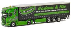 WSI01-2330 - Camion 4x2 SCANIA R13 Streamline Topline et remorque 3 essieux aux couleurs des transports Gadeau & Fils
