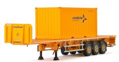 WSI01-2369 - Remorque plateau 3 essieux avec container aux couleurs WINDHOIST 20 pieds