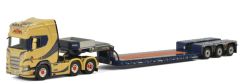 WSI01-2635 - Camion 6x2 SCANIA R Highline avec semi porte engins NOOTEBOOM aux couleur AUTAA